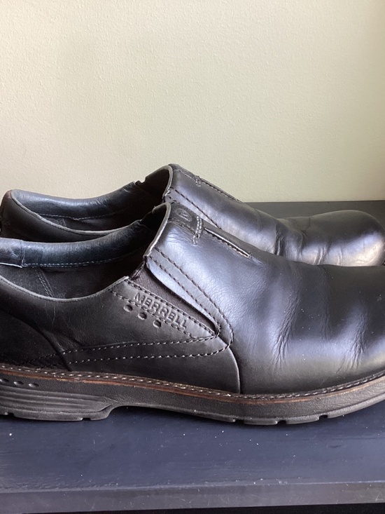 Men’s MERRELL MOC SLIP-ON BLACK LEATHER CASUAL SHOES SIZE 11.5 main image 10